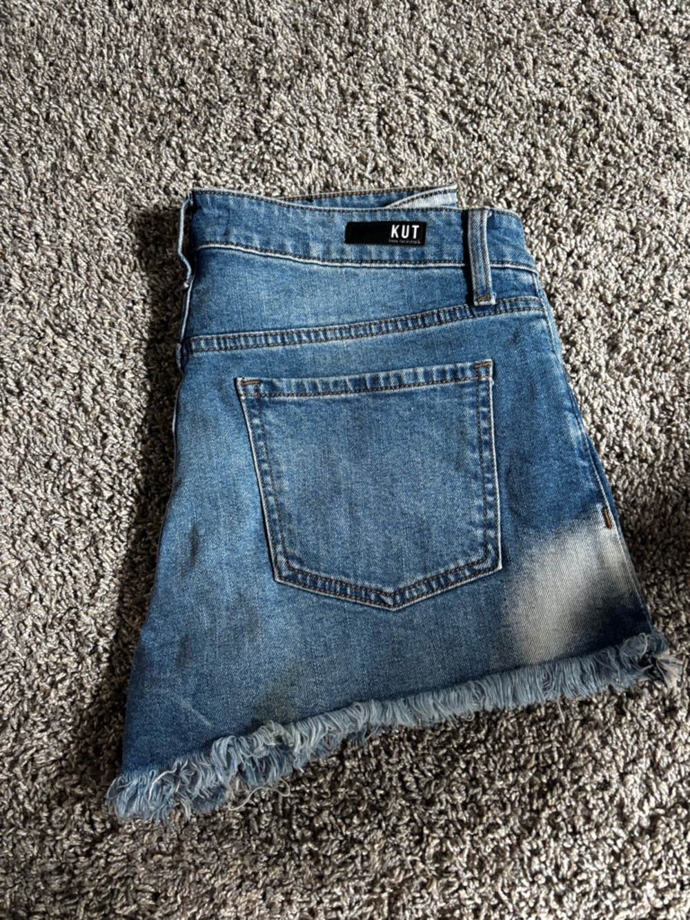 Kut from the Kloth Blue Bootcut Jeans with Frayed Hem